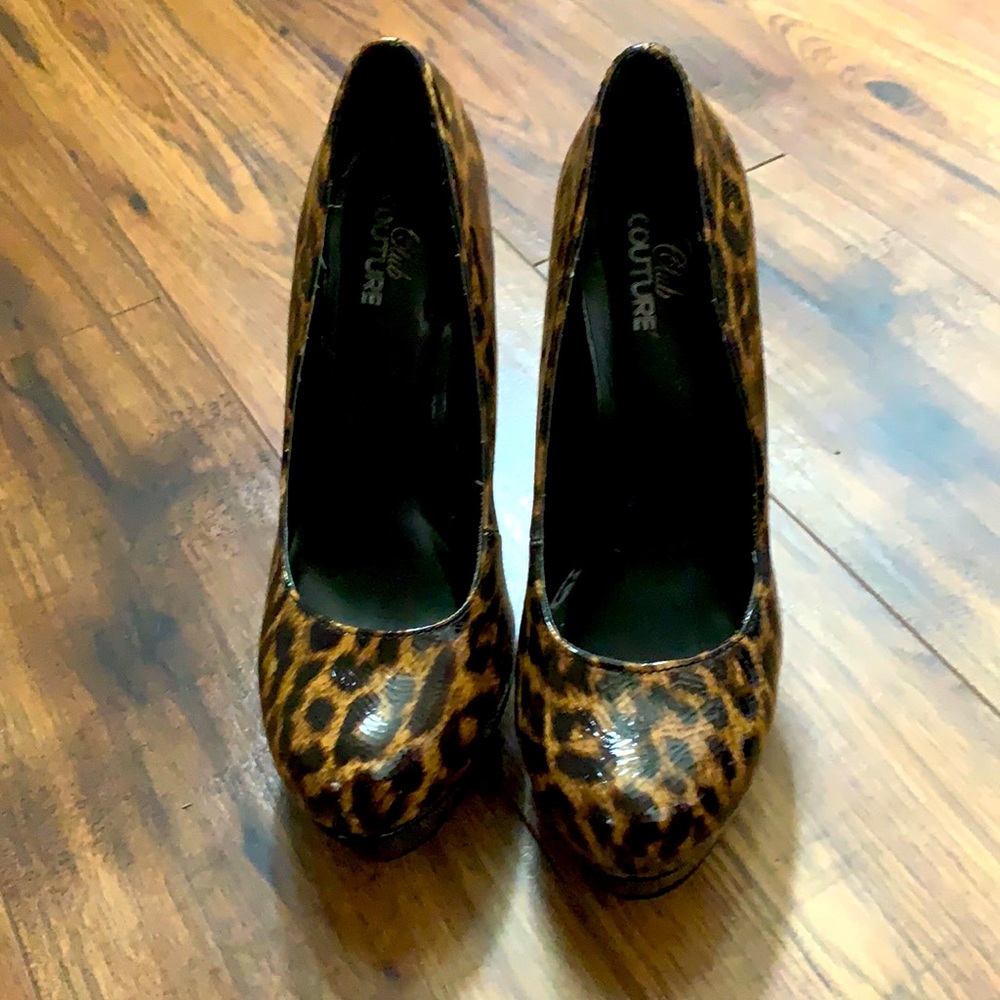 2/$40 Cheetah print, 5 inch heels.